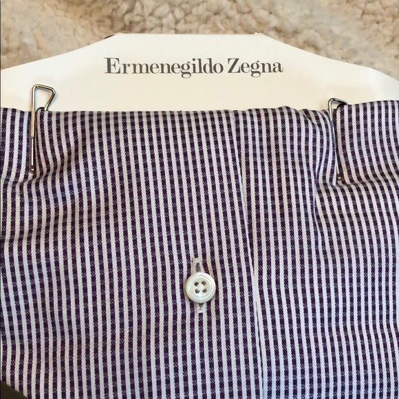 Long sleeve shirt, purple /white size 17.1/2 - Picture 2 of 6